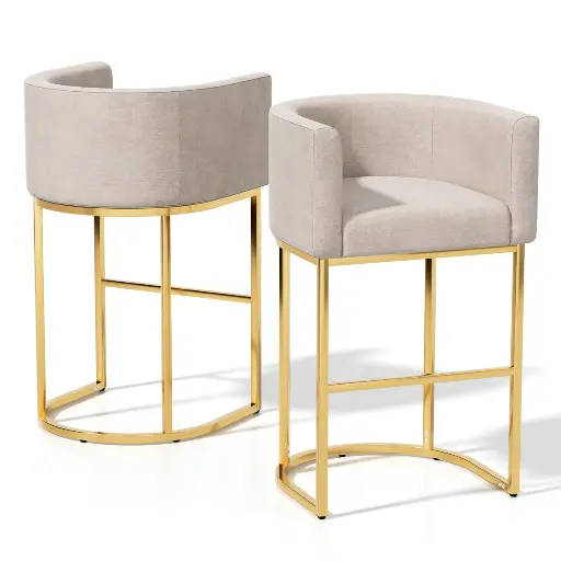 [DL02084] 29" Modern Barrel Stools 
With Footrest 