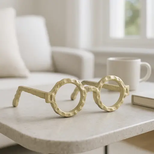 [DL02098]  Aluminum Sculptural 
Eyeglasses -Gold 