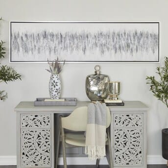 [DL02103] White & Silver Canvas Abstract Wall Art 