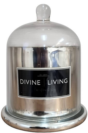 [DL02126] AG SCENTED CANDLE JAR WITH GLASS DOME -LARGE-SILVER