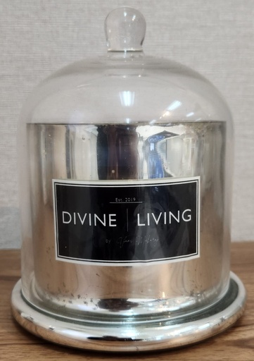 [DL02126] AG SCENTED CANDLE JAR WITH GLASS DOME -LARGE-SILVER