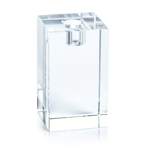 [DL02127] Square Crystal Glass Taper Holder - Large