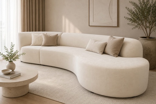 [DL02147] CURVED TOUCH BEIGE SOFA