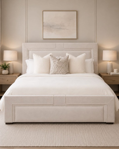 [DL02149] DL KING TWO TONED BED WITH PIPING DETAILS 