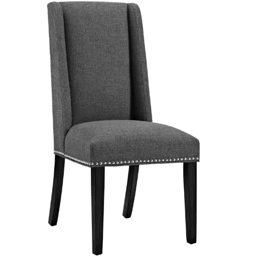 [DL02209] Baron Fabric Gray Studded Dining Chair 