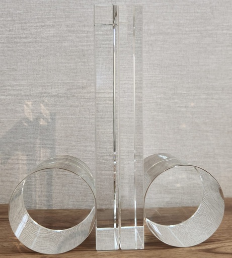 [DL02221] 8" Rolled Crystal Bookend