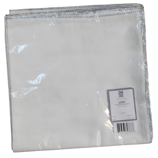 [DL02254] Tekamah Cotton Square Napkins -Silver(Set of 4)