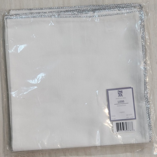 [DL02254] Tekamah Cotton Square Napkins -Silver(Set of 4)