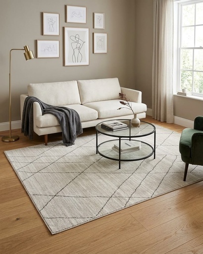 [DL02259] Darby Performance Area Rug- Sand Rectangular 6'7"x 9'3"