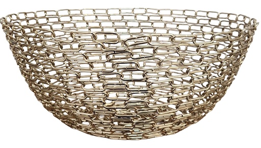[DL02309] Gold Chain Linked Bowl Large 