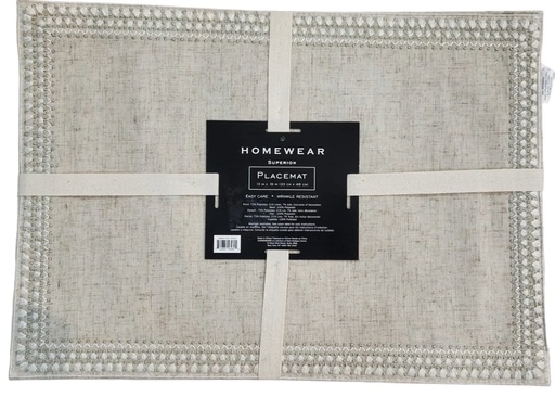 [DL02357] Beige Woven Edge placemats (set of 4) 