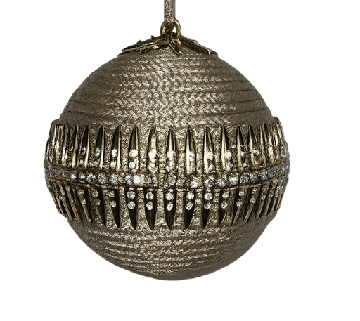 [DL02375] Brown Braided Ornament with Gold Details 