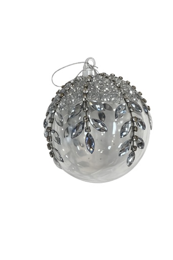 [DL02382] Silver Jewel Ball Ornament 