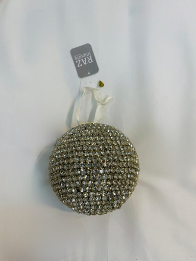 [DL02384] Gold Crystal Glam Ball Ornament Small 