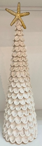 [DL02389] Coastal Ivory Christmas Tree with Gold Star
