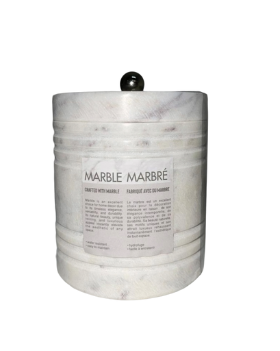 [DL02407] Marble Bath Utensil Holder W/Lid  
