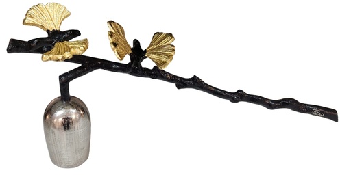 [DL02419] Chrome  Candle Snuffer  with Gold 3D Detail 