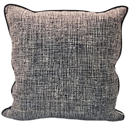 [DL02438] 19X19" Navy & White Pattern Pillow 