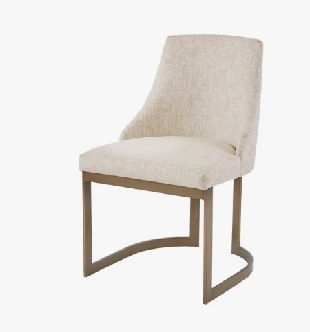 [DL02480] Averett Gold & Ivory Abstract Dining Chair 