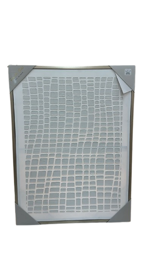 [DL02490] White and Silver Small Squares Wallart 