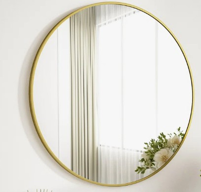 [DL02504] 36" x 36" Round Gold Mirror 