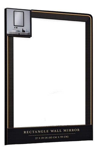 [DL02505] 27" x 39" Black & Gold Framed Rectangular Mirror