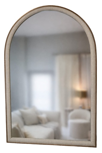 [DL02506] 26" x 38" Gold & Beige Arched Mirror 