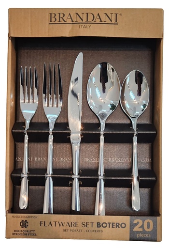 [DL02521] Brandani Flatware Set 20pcs-Silver