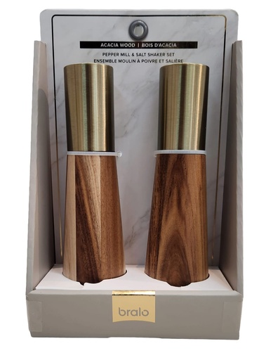 [DL02526] Acacia Wood Salt & Pepper Shaker Set  