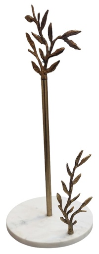 [DL02539] Marble Base Paper Towel Holder with Gold Leaf Details 