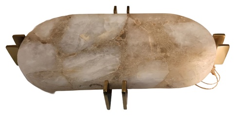 [DL02541] Agate Stone Tray with Gold Base  