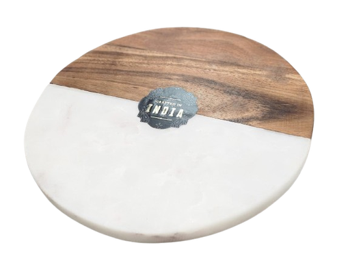 [DL02550] Marble and Wood Circle Tray 
