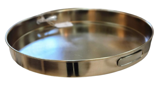 [DL02554]  Gold Round Metal Tray  