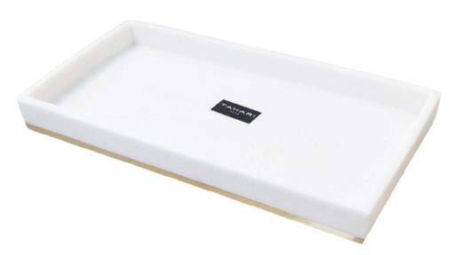 [DL02558] Tahari White Stone Tray with Gold Base 