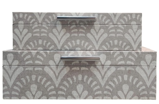 [DL02577] Grey and Beige Patterned Design Box-Lg