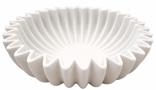 [DL02600] Tahari Thin Ruffle Bowl -White  