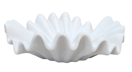 [DL02601] Large Ruffle Bowl -White  