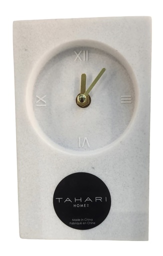 [DL02602] Tahari Marble Clock with Gold Details  