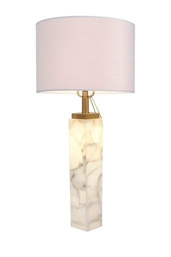 [DL02630] Tahari Hexagonal Alabaster Stone Base Lamp 