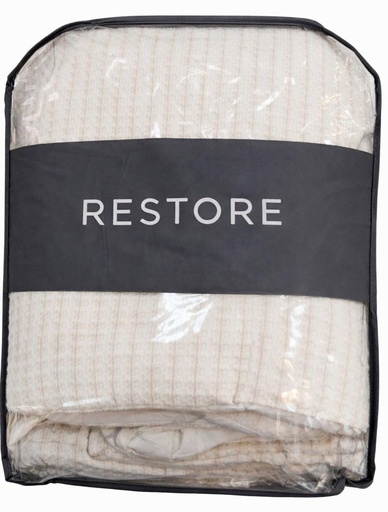 [DL02654] Restore Home Textured Patterned Queen Comforter Set -Cream 