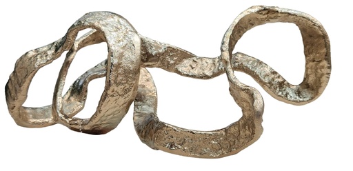 [DL02673] Gold Curve Loop Metal Sculpture  