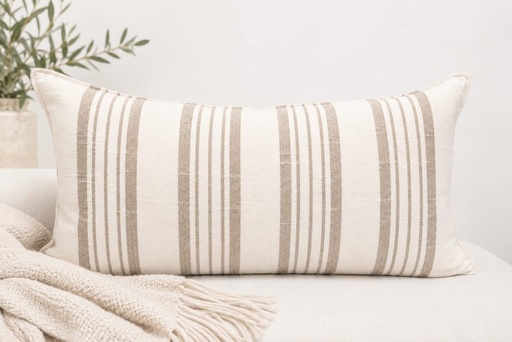 [DL02691] Cream and Brown Striped Lumbar  