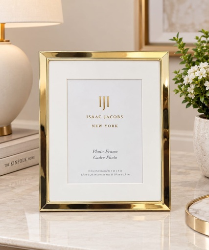[DL02883] 4" x 6" I.Jacobs Gold  Picture Frame 