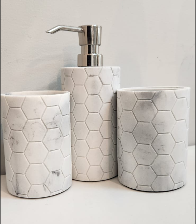[DL00614] GREY HARDWARE BATHROOM SET OF 3