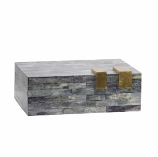 [DL00285] BONE 9" RECTANGULAR BOX, DARK GRAY