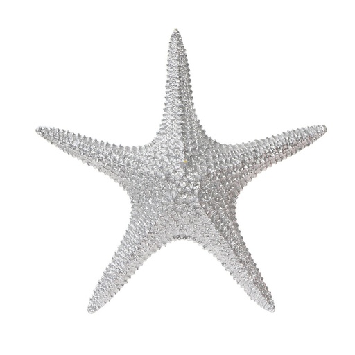 [DL00296] POLYRESIN 3H STARFISH FIGURINE, SILVER