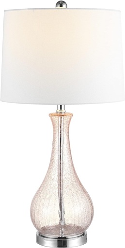 [DL00340] PINK CRACKLE TABLE LAMP