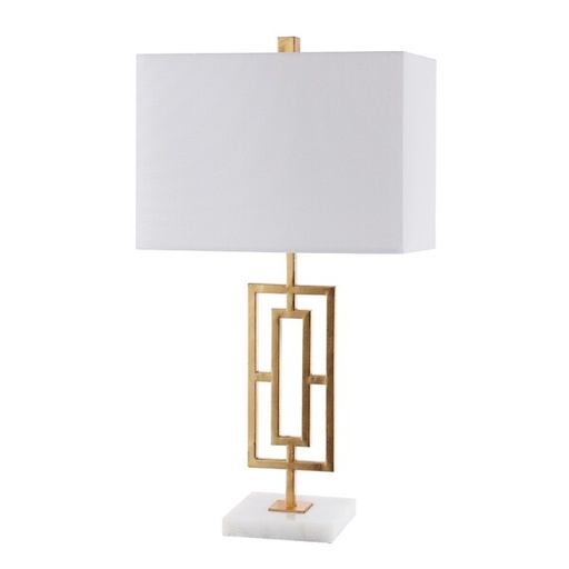 [DL00347] AMORA 26.25" GOLD LEAF/WHITE TABLE LAMP