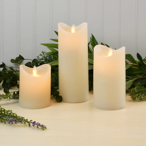 [DL00012L] BATTERY OPERATED LED WAX CANDLES WITH MOVING FLAME - 8''