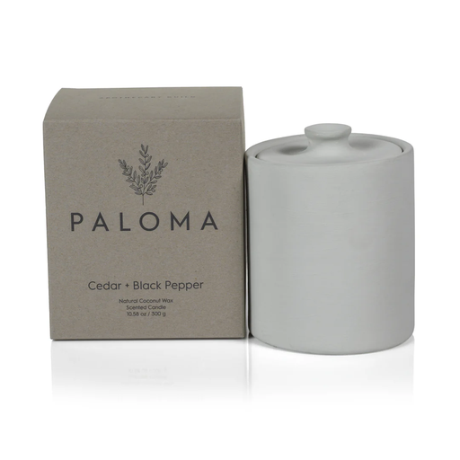 [DL00196] PALOMA SCENTED CANDLE IN CLAY JAR- CEDAR & BLACK PEPPER